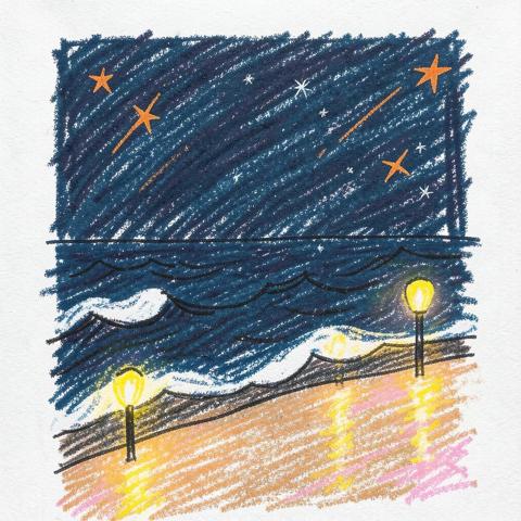 Cover for Warm Lights, Cold Sea (TK Stable Edit)